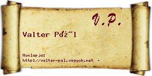 Valter Pál névjegykártya